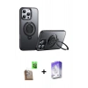 MARSİLYAN™- iPhone 16 Pro Max Kılıf Zirve Çizgi Prime - Siyah Bilvis 5in1 3D Magic Cam Ekran Koruyucu + Raze Metal Kamera Lens - CLTM