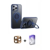 MARSİLYAN™- iPhone 16 Pro Max Kılıf Zirve Çizgi Prime - Siyah Bilvis 5in1 3D Magic Cam Ekran Koruyucu + Pers Alüminyum Kamera Lens - CLTM