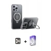 MARSİLYAN™- iPhone 16 Pro Max Kılıf Zirve Çizgi Prime - Siyah Bilvis 5in1 3D Magic Cam Ekran Koruyucu + PVD Metal Kamera Lens - GD