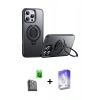MARSİLYAN™- iPhone 16 Pro Max Kılıf Zirve Çizgi Prime - Siyah Bilvis 5in1 3D Magic Cam Ekran Koruyucu + Raze Metal Kamera Lens - SH