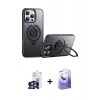 MARSİLYAN™- iPhone 16 Pro Max Kılıf Zirve Çizgi Prime - Siyah Bilvis 5in1 5D Magic Hayalet Cam Ekran Koruyucu + Bilvis Titan Kamera Lens - GS