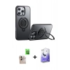 MARSİLYAN™- iPhone 16 Pro Max Kılıf Zirve Çizgi Prime - Siyah Bilvis 5in1 5D Magic Hayalet Cam Ekran Koruyucu + Raze Metal Kamera Lens - NLGY