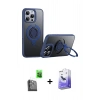 MARSİLYAN™- iPhone 16 Pro Max Kılıf Zirve Çizgi Prime - Siyah Bilvis 5in1 5D Magic Hayalet Cam Ekran Koruyucu + Siyah Raze Metal Kamera Lens