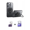 MARSİLYAN™- iPhone 16 Pro Max Kılıf Zirve Çizgi Prime - Siyah Bilvis 5in1 5D Magic Hayalet Cam Ekran Koruyucu + Bilvis Titan Kamera Lens - SH