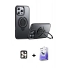 MARSİLYAN™- iPhone 16 Pro Max Kılıf Zirve Çizgi Prime - Siyah Bilvis 5in1 5D Magic Hayalet Cam Ekran Koruyucu + PVD Metal Kamera Lens - GD