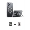 MARSİLYAN™- iPhone 16 Pro Max Kılıf Zirve Çizgi Prime - Siyah Bilvis Hayalet Cam Ekran Koruyucu + PVD Metal Kamera Lens - GS