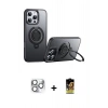 MARSİLYAN™- iPhone 16 Pro Max Kılıf Zirve Çizgi Prime - Siyah Buffer Cam Ekran Koruyucu + Pers Alüminyum Kamera Lens - GS