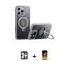MARSİLYAN™- iPhone 16 Pro Max Kılıf Zirve Çizgi Prime - Siyah Buffer Cam Ekran Koruyucu + PVD Metal Kamera Lens - GD