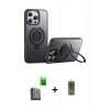 MARSİLYAN™- iPhone 16 Pro Max Kılıf Zirve Çizgi Prime - Siyah Joko Magic 5D Hayalet Cam + Raze Metal Kamera Lens - SH
