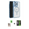 MARSİLYAN™- iPhone 16 Pro Max Kılıf Zirve Doku Prime - Şeffaf 360 Full Body Arka Koruyucu + Raze Metal Kamera Lens - NLGY