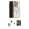 MARSİLYAN™- iPhone 16 Pro Max Kılıf Zirve Doku Prime - Şeffaf 360 Full Body Arka Koruyucu + Raze Metal Kamera Lens - NLGY