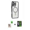 MARSİLYAN™- iPhone 16 Pro Max Kılıf Zirve Doku Prime - Şeffaf 360 Full Body Arka Koruyucu + Raze Metal Kamera Lens - NLGY