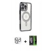 MARSİLYAN™- iPhone 16 Pro Max Kılıf Zirve Doku Prime - Şeffaf 360 Full Body Arka Koruyucu + Pers Alüminyum Kamera Lens - GS