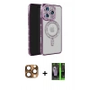MARSİLYAN™- iPhone 16 Pro Max Kılıf Zirve Doku Prime - Şeffaf 360 Full Body Arka Koruyucu + Pers Alüminyum Kamera Lens - CLTM
