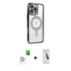 MARSİLYAN™- iPhone 16 Pro Max Kılıf Zirve Doku Prime - Şeffaf Pasifik Cam Ekran Koruyucu + Raze Metal Kamera Lens - BZ