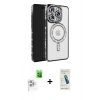 MARSİLYAN™- iPhone 16 Pro Max Kılıf Zirve Doku Prime - Şeffaf Pasifik Cam Ekran Koruyucu + Raze Metal Kamera Lens - BZ