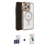 MARSİLYAN™- iPhone 16 Pro Max Kılıf Zirve Doku Prime - Şeffaf Pasifik Cam Ekran Koruyucu + Bilvis Titan Kamera Lens - SH