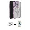 MARSİLYAN™- iPhone 16 Pro Max Kılıf Zirve Doku Prime - Şeffaf Pasifik Cam Ekran Koruyucu + Pers Alüminyum Kamera Lens - GS