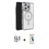 MARSİLYAN™- iPhone 16 Pro Max Kılıf Zirve Doku Prime - Şeffaf Pasifik Cam Ekran Koruyucu + Pers Alüminyum Kamera Lens - GS