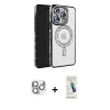 MARSİLYAN™- iPhone 16 Pro Max Kılıf Zirve Doku Prime - Şeffaf Pasifik Cam Ekran Koruyucu + Pers Alüminyum Kamera Lens - GS