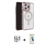 MARSİLYAN™- iPhone 16 Pro Max Kılıf Zirve Doku Prime - Şeffaf Pasifik Cam Ekran Koruyucu + Pers Alüminyum Kamera Lens - GS