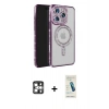 MARSİLYAN™- iPhone 16 Pro Max Kılıf Zirve Doku Prime - Şeffaf Pasifik Cam Ekran Koruyucu + PVD Metal Kamera Lens - GS