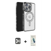 MARSİLYAN™- iPhone 16 Pro Max Kılıf Zirve Doku Prime - Şeffaf Pasifik Cam Ekran Koruyucu + PVD Metal Kamera Lens - GS