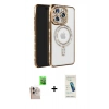 MARSİLYAN™- iPhone 16 Pro Max Kılıf Zirve Doku Prime - Şeffaf Pasifik Cam Ekran Koruyucu + Raze Metal Kamera Lens - NLGY