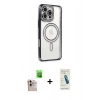 MARSİLYAN™- iPhone 16 Pro Max Kılıf Zirve Doku Prime - Şeffaf Pasifik Cam Ekran Koruyucu + Raze Metal Kamera Lens - NLGY