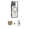 MARSİLYAN™- iPhone 16 Pro Max Kılıf Zirve Doku Prime - Şeffaf Pasifik Cam Ekran Koruyucu + Pers Alüminyum Kamera Lens - CLTM