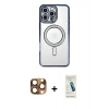 MARSİLYAN™- iPhone 16 Pro Max Kılıf Zirve Doku Prime - Şeffaf Pasifik Cam Ekran Koruyucu + Pers Alüminyum Kamera Lens - CLTM