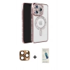 MARSİLYAN™- iPhone 16 Pro Max Kılıf Zirve Doku Prime - Şeffaf Pasifik Cam Ekran Koruyucu + Pers Alüminyum Kamera Lens - CLTM