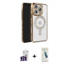 MARSİLYAN™- iPhone 16 Pro Max Kılıf Zirve Doku Prime - Şeffaf Pasifik Cam Ekran Koruyucu + Bilvis Titan Kamera Lens - TMGI