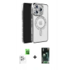 MARSİLYAN™- iPhone 16 Pro Max Kılıf Zirve Doku Prime - Siyah 360 Mat Full Body Arka Koruyucu + Raze Metal Kamera Lens - BZ