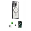 MARSİLYAN™- iPhone 16 Pro Max Kılıf Zirve Doku Prime - Siyah 360 Mat Full Body Arka Koruyucu + Raze Metal Kamera Lens - BZ