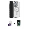 MARSİLYAN™- iPhone 16 Pro Max Kılıf Zirve Doku Prime - Siyah 360 Mat Full Body Arka Koruyucu + Bilvis Titan Kamera Lens - GS