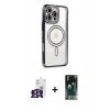MARSİLYAN™- iPhone 16 Pro Max Kılıf Zirve Doku Prime - Siyah 360 Mat Full Body Arka Koruyucu + Bilvis Titan Kamera Lens - GS