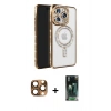 MARSİLYAN™- iPhone 16 Pro Max Kılıf Zirve Doku Prime - Siyah 360 Mat Full Body Arka Koruyucu + Pers Alüminyum Kamera Lens - CLTM