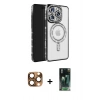 MARSİLYAN™- iPhone 16 Pro Max Kılıf Zirve Doku Prime - Siyah 360 Mat Full Body Arka Koruyucu + Pers Alüminyum Kamera Lens - CLTM