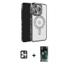 MARSİLYAN™- iPhone 16 Pro Max Kılıf Zirve Doku Prime - Siyah 360 Mat Full Body Arka Koruyucu + PVD Metal Kamera Lens - GD