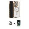 MARSİLYAN™- iPhone 16 Pro Max Kılıf Zirve Doku Prime - Siyah 360 Mat Full Body Arka Koruyucu + PVD Metal Kamera Lens - GD