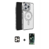 MARSİLYAN™- iPhone 16 Pro Max Kılıf Zirve Doku Prime - Siyah 360 Mat Full Body Arka Koruyucu + PVD Metal Kamera Lens - GD