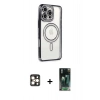 MARSİLYAN™- iPhone 16 Pro Max Kılıf Zirve Doku Prime - Siyah 360 Mat Full Body Arka Koruyucu + PVD Metal Kamera Lens - GD