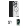 MARSİLYAN™- iPhone 16 Pro Max Kılıf Zirve Doku Prime - Siyah 360 Mat Full Body Arka Koruyucu + Pers Alüminyum Kamera Lens - GS