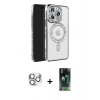 MARSİLYAN™- iPhone 16 Pro Max Kılıf Zirve Doku Prime - Siyah 360 Mat Full Body Arka Koruyucu + Pers Alüminyum Kamera Lens - GS