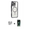 MARSİLYAN™- iPhone 16 Pro Max Kılıf Zirve Doku Prime - Siyah 360 Mat Full Body Arka Koruyucu + Pers Alüminyum Kamera Lens - GS