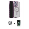 MARSİLYAN™- iPhone 16 Pro Max Kılıf Zirve Doku Prime - Siyah 360 Mat Full Body Arka Koruyucu + Pers Alüminyum Kamera Lens - GI