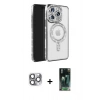 MARSİLYAN™- iPhone 16 Pro Max Kılıf Zirve Doku Prime - Siyah 360 Mat Full Body Arka Koruyucu + Pers Alüminyum Kamera Lens - GI