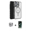 MARSİLYAN™- iPhone 16 Pro Max Kılıf Zirve Doku Prime - Siyah 360 Mat Full Body Arka Koruyucu + Pers Alüminyum Kamera Lens - GI