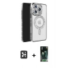 MARSİLYAN™- iPhone 16 Pro Max Kılıf Zirve Doku Prime - Siyah 360 Mat Full Body Arka Koruyucu + Siyah PVD Metal Kamera Lens
